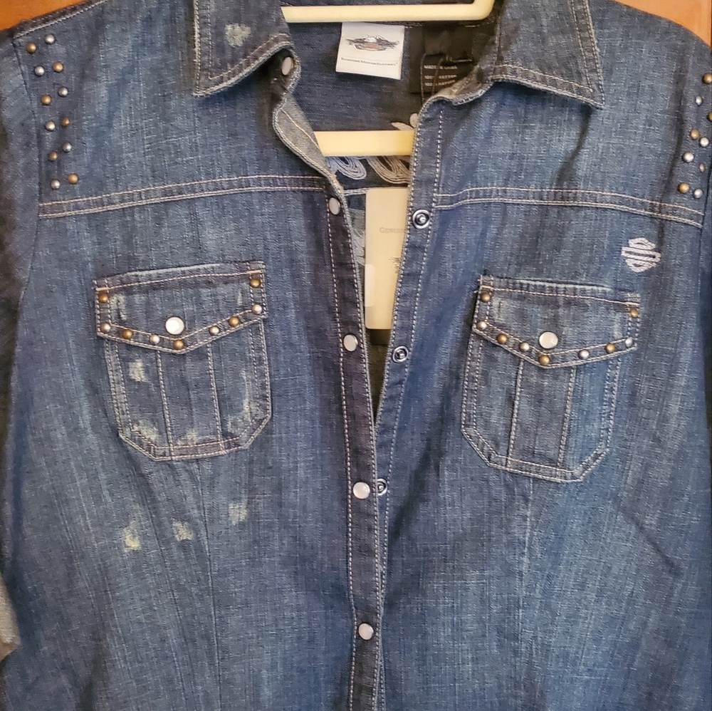 Harley-Davidson, denim shirt